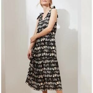 Banana‎ Republic Women's Drop Waist Tie-Shoulder Maxi Dress Size M Black White